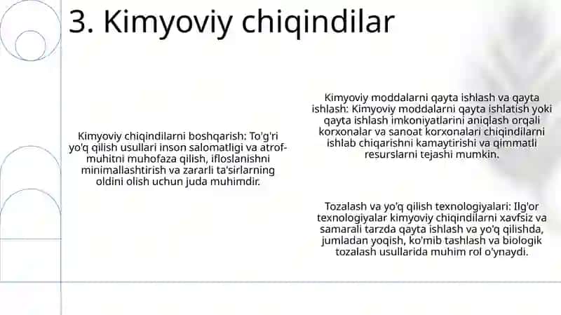 Kimyoviy Reaktivlarni Va Kimyoviy Chiqindilarning Qayta Ishlash 4