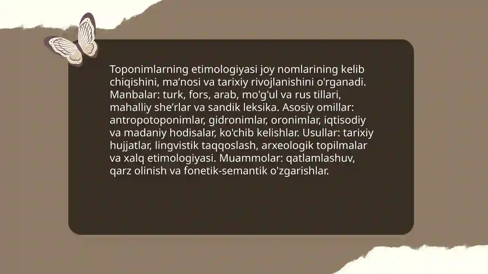 Toponimika, Terminologiya 4