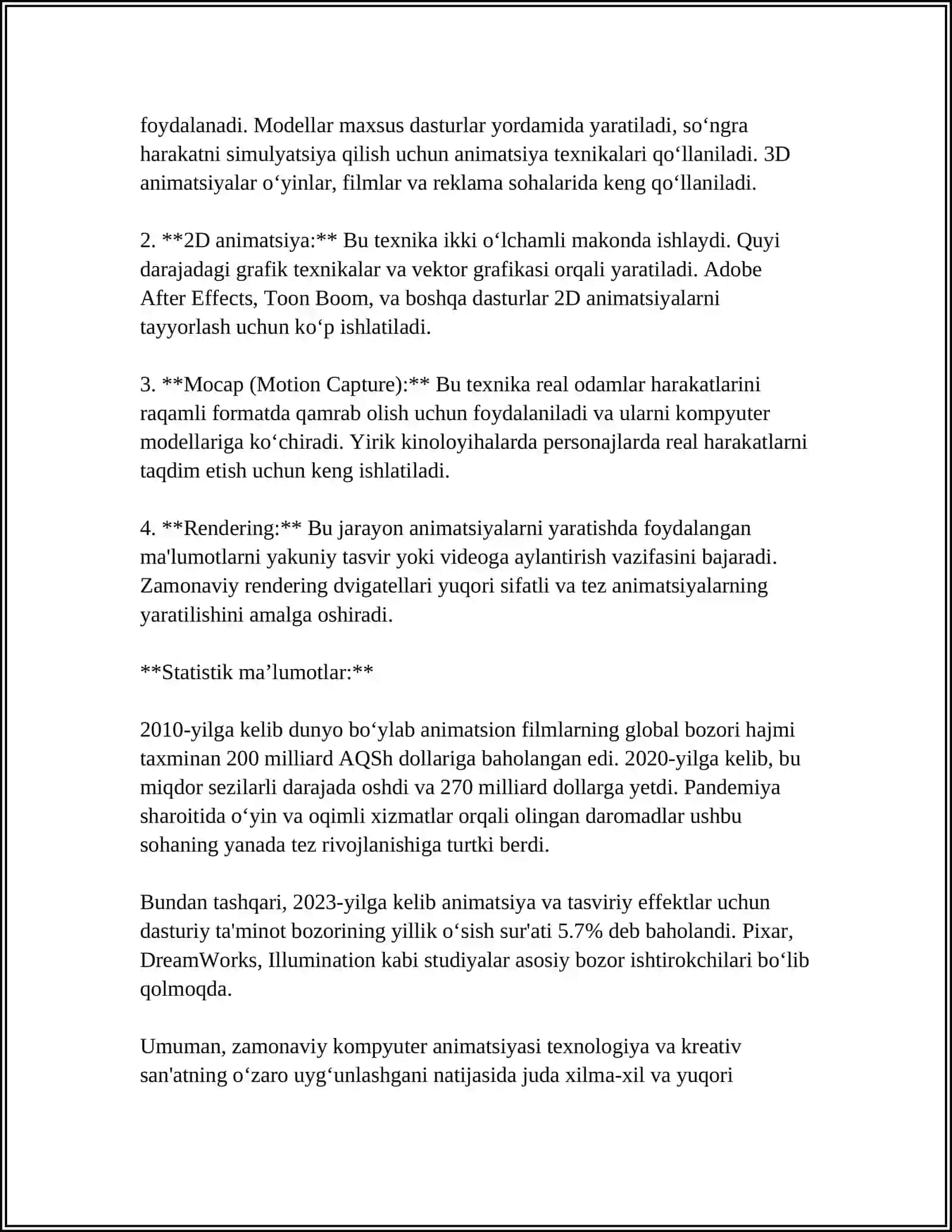 KOMPYUTER GRAFIKASINING QO'LLANISH SOHALARI 4