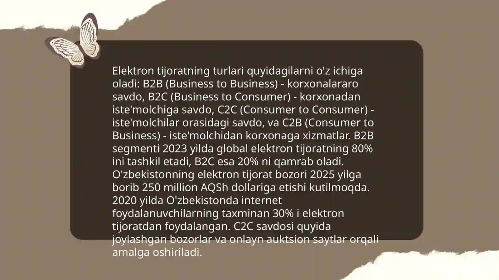Elektron tijorat mazmuni, iqtisodiy ahamiyati va tarkibi 4