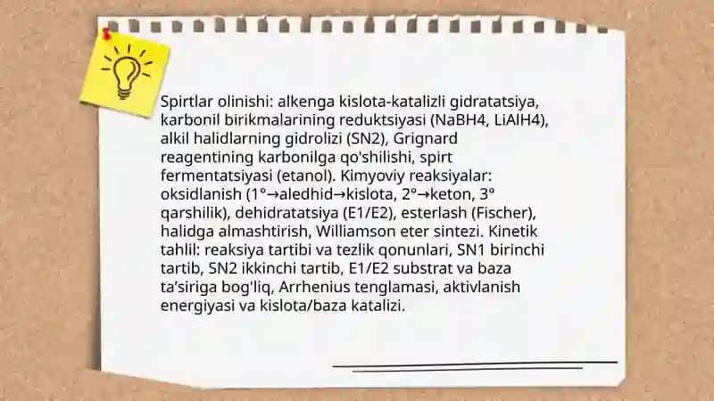 Kislorodli organik birikmalarni olinishi va xossalariga doir ginetik o'zgarishlarni amalga oshirish 4