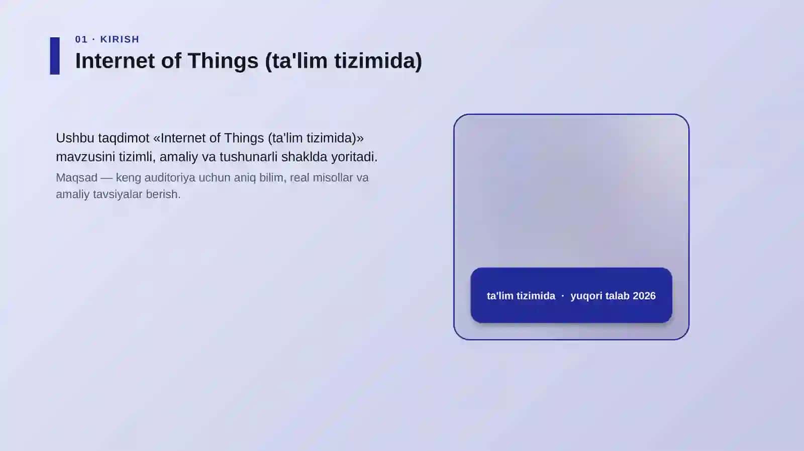 Internet of Things (ta'lim tizimida) 2