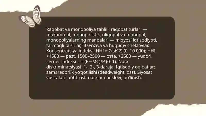 Bozor iqtisodiyoti va biznes boshqaruv tahlili 4