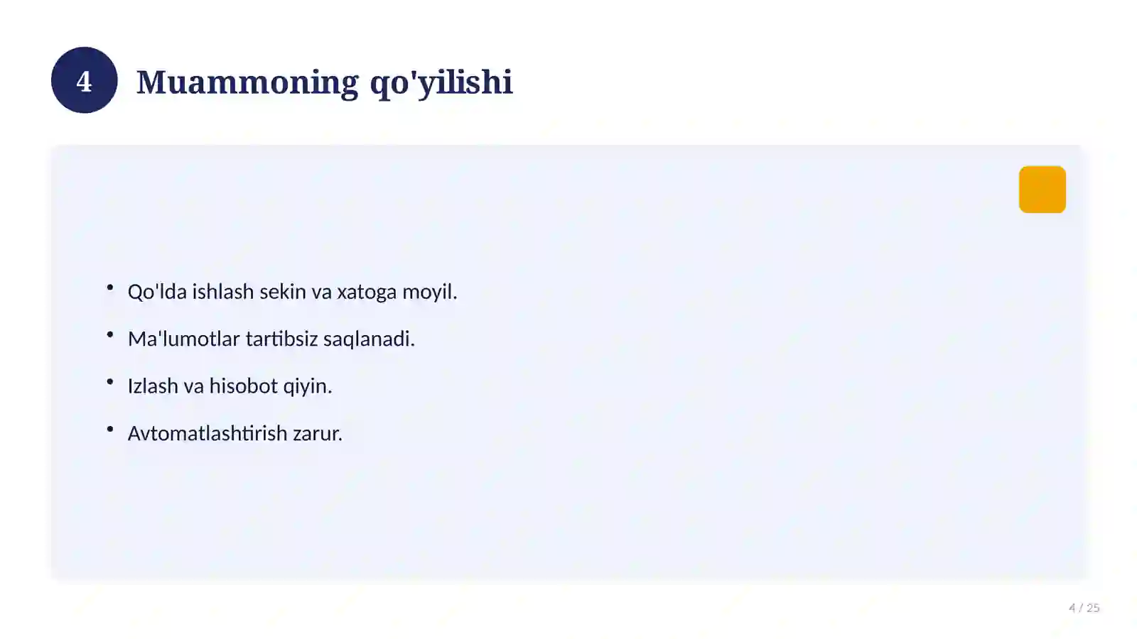 "Dehqon xo'jaligi mahsulotlari savdosi va hisobini yuritish dastur ilovasini yaratish" 4