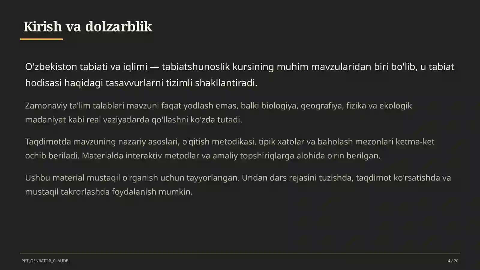 O'zbekiston tabiati va iqlimi (4-sinf) 2