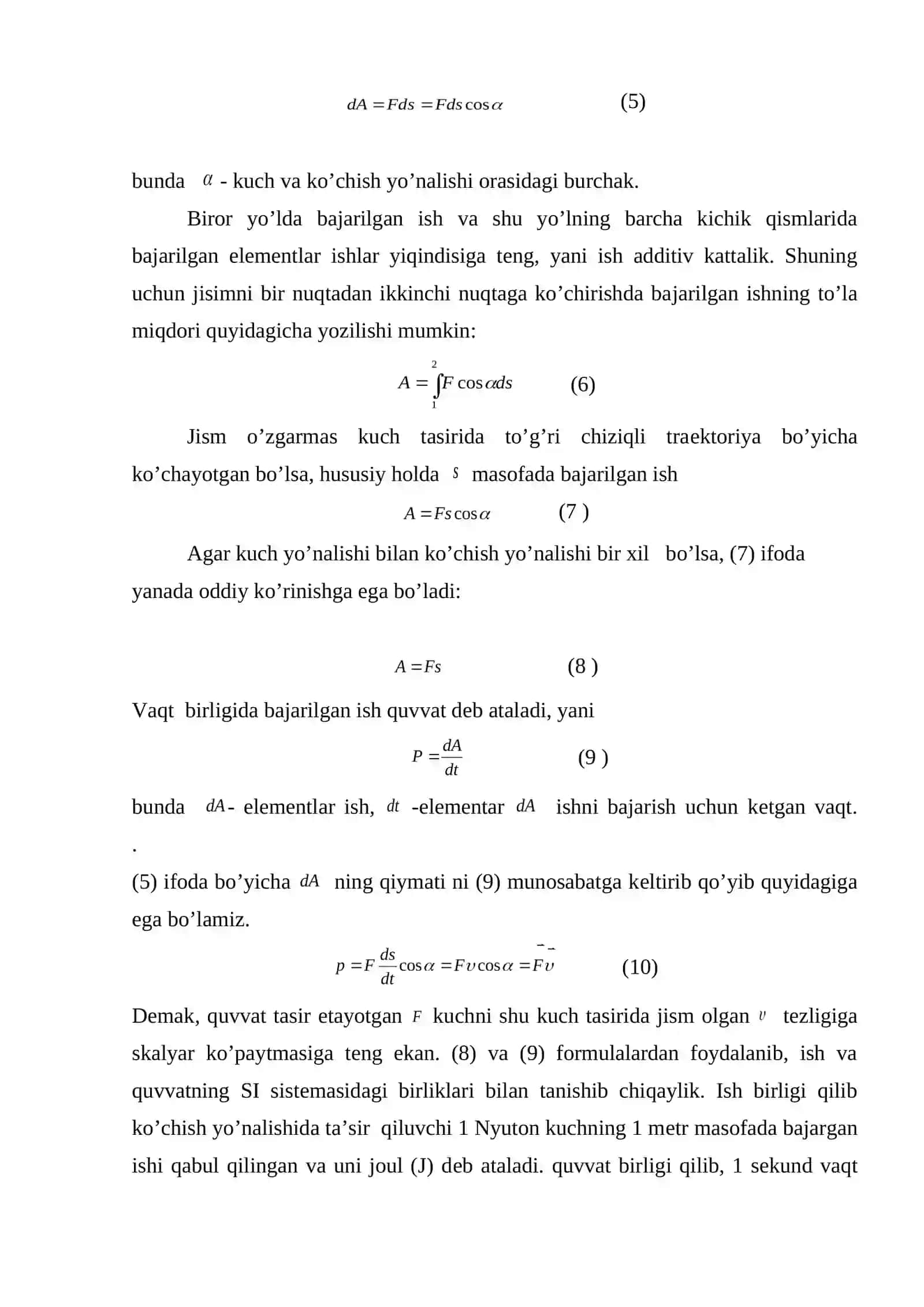 Impuls. Impulsning saqlanish qonuni. Mеxanik ish va enеrgiya 4