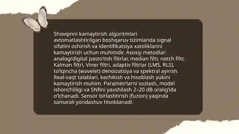 Avtomatlashtrilgan boshqaruv tizimlarida axborotni birlamchi qayta ishlash funksiyasi va algaritimlari 4