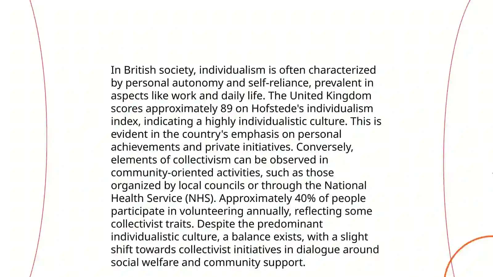 Culture of the UK from 6 dimensions of G. Holstede 4