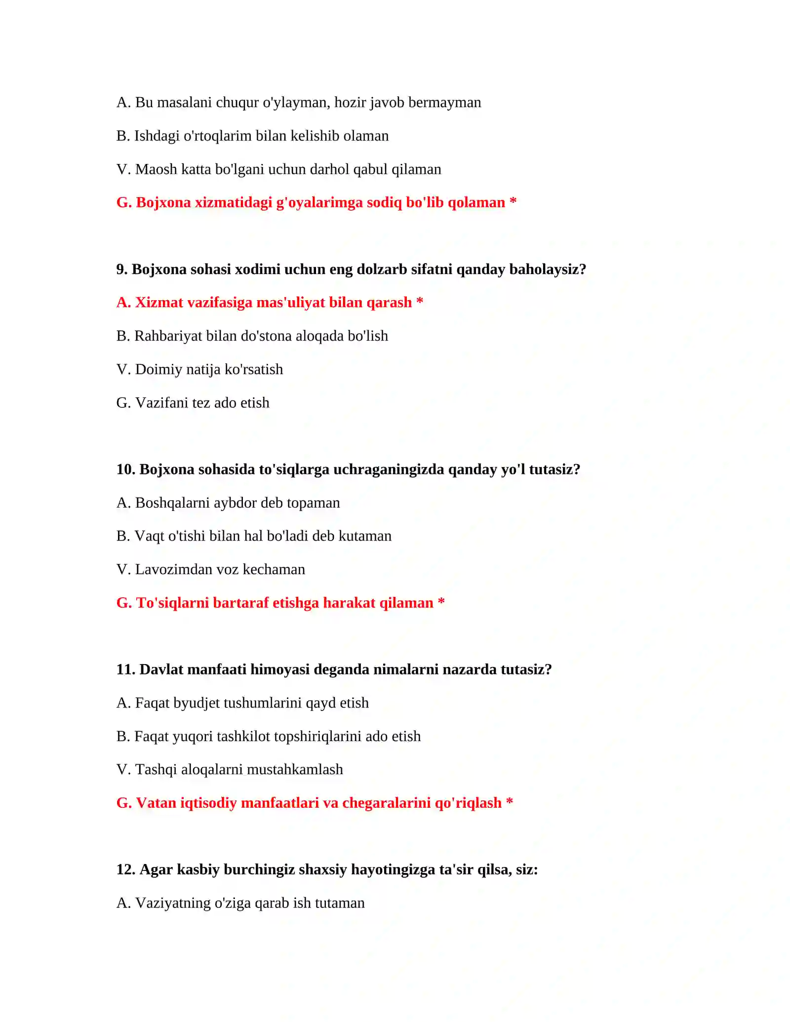 Bojxona mantiqiy test 200 ta 4