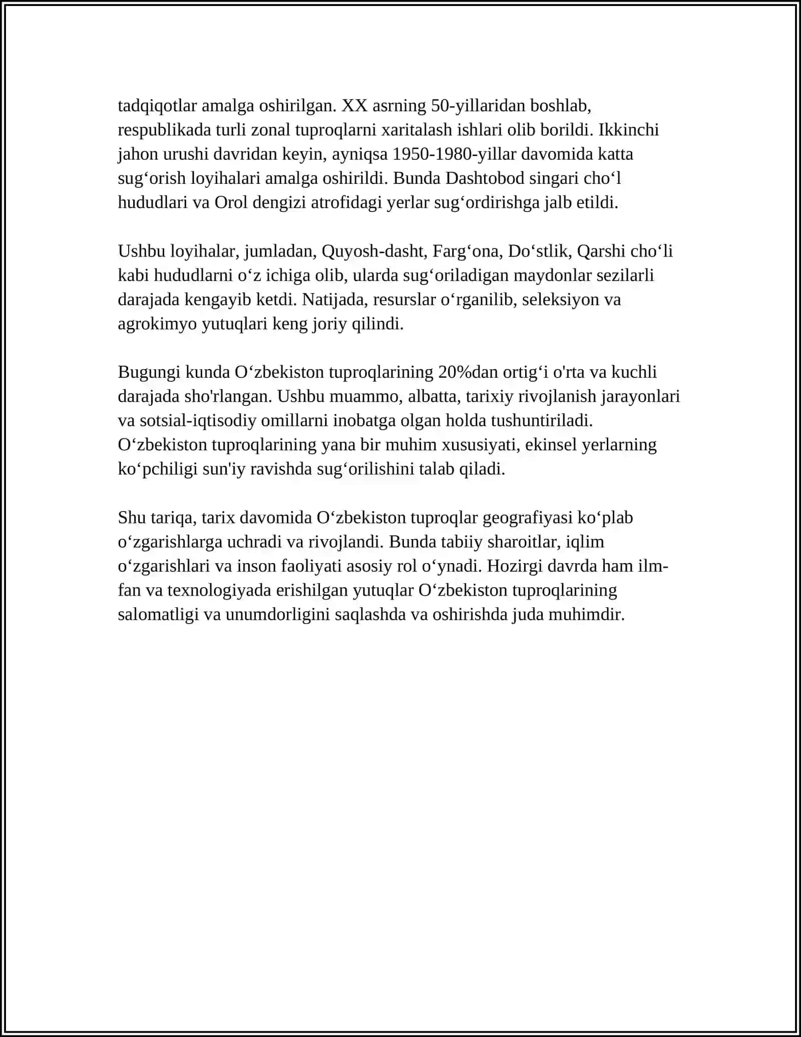 O'ZBEKISTONDA TUPROQLAR GEOGRAFIYASINING RIVOJLANISHI 4