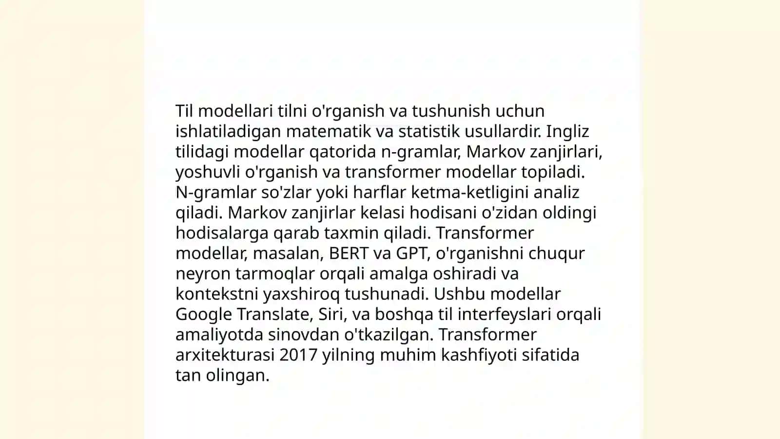 Kompyuter lingvistikasida statistik metod 4