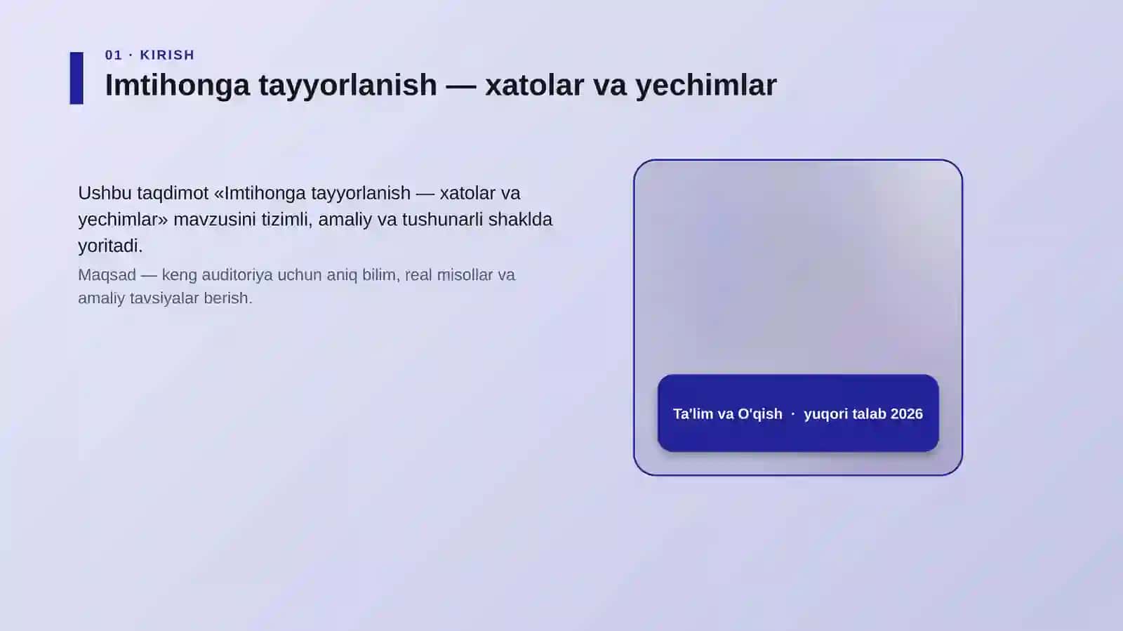 Imtihonga tayyorlanish — xatolar va yechimlar 4