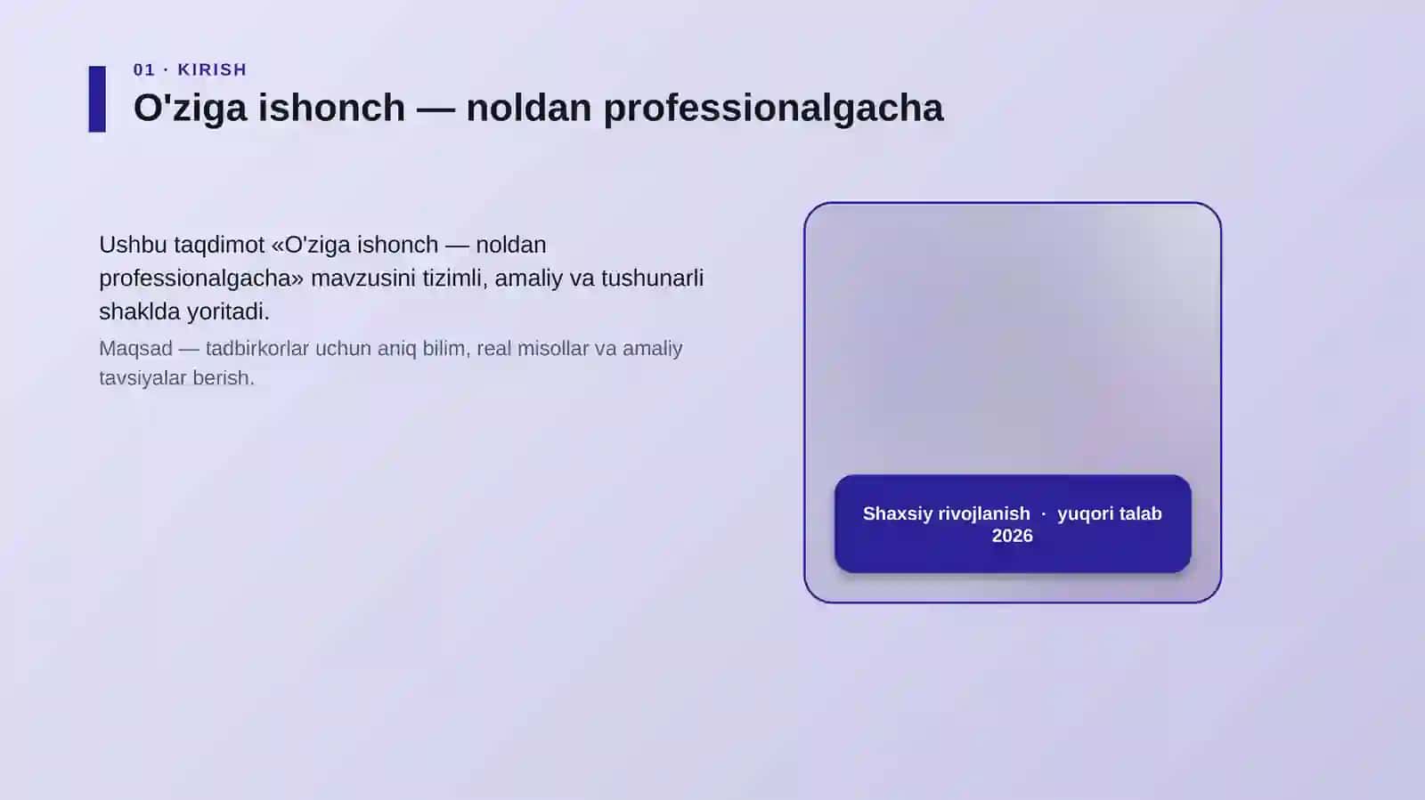 O'ziga ishonch — noldan professionalgacha 4
