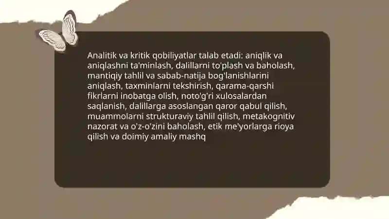 Mantiqiy fikirlashning omillari talab va mezonlari 4