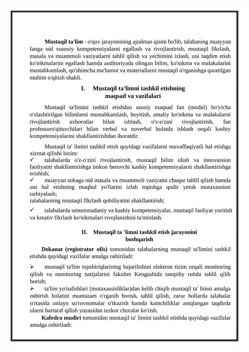 Talabalar mustaqil ta'limini tashkil etish bo'yicha uslubiy ko'rsatma 4