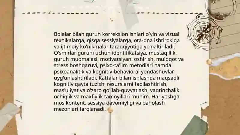 Turli guruhlar bilan korreksion ishlarning xususiyatlari 4