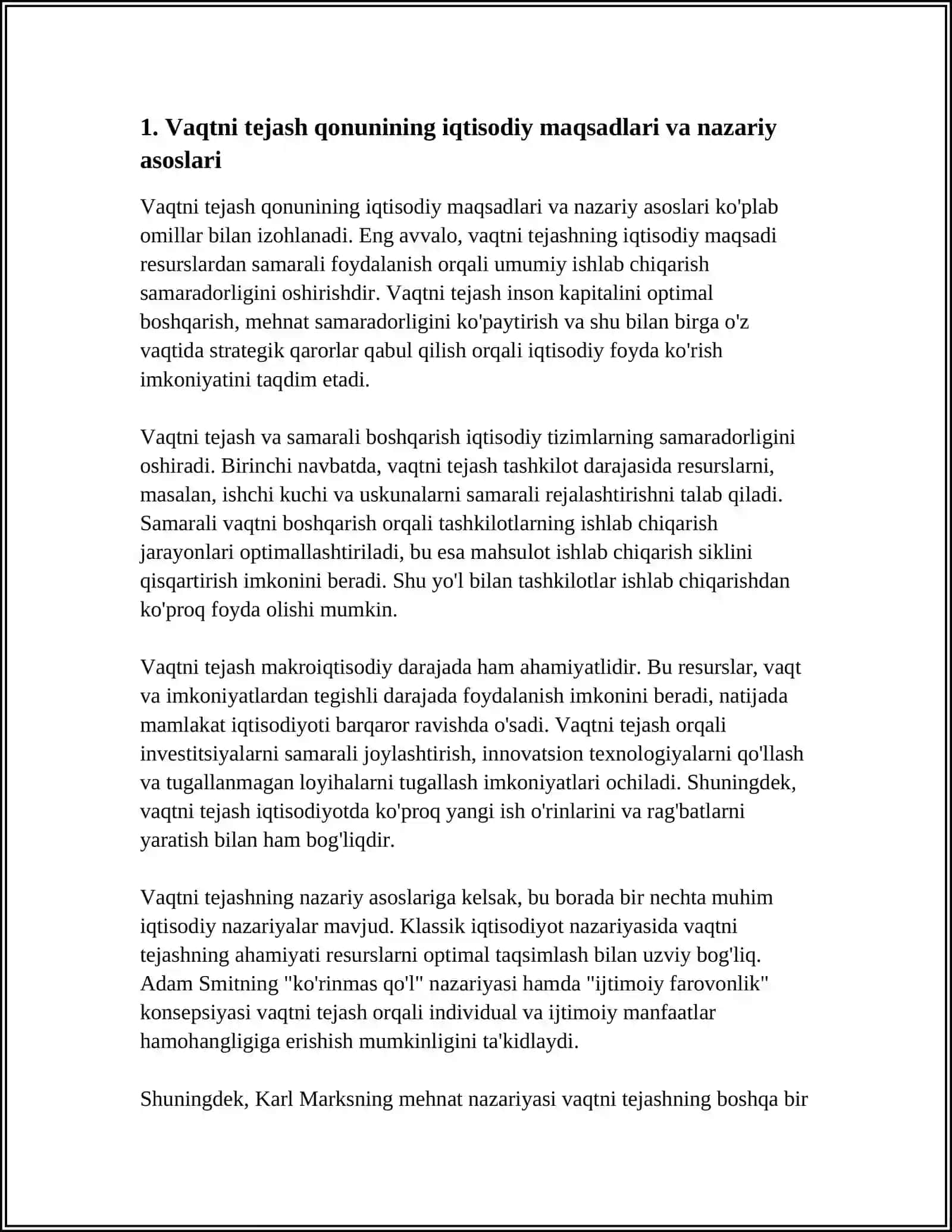 VAQTNI TEJASH QONUNINING IQTISODIY MAZMUNI VA AHAMIYATI 4