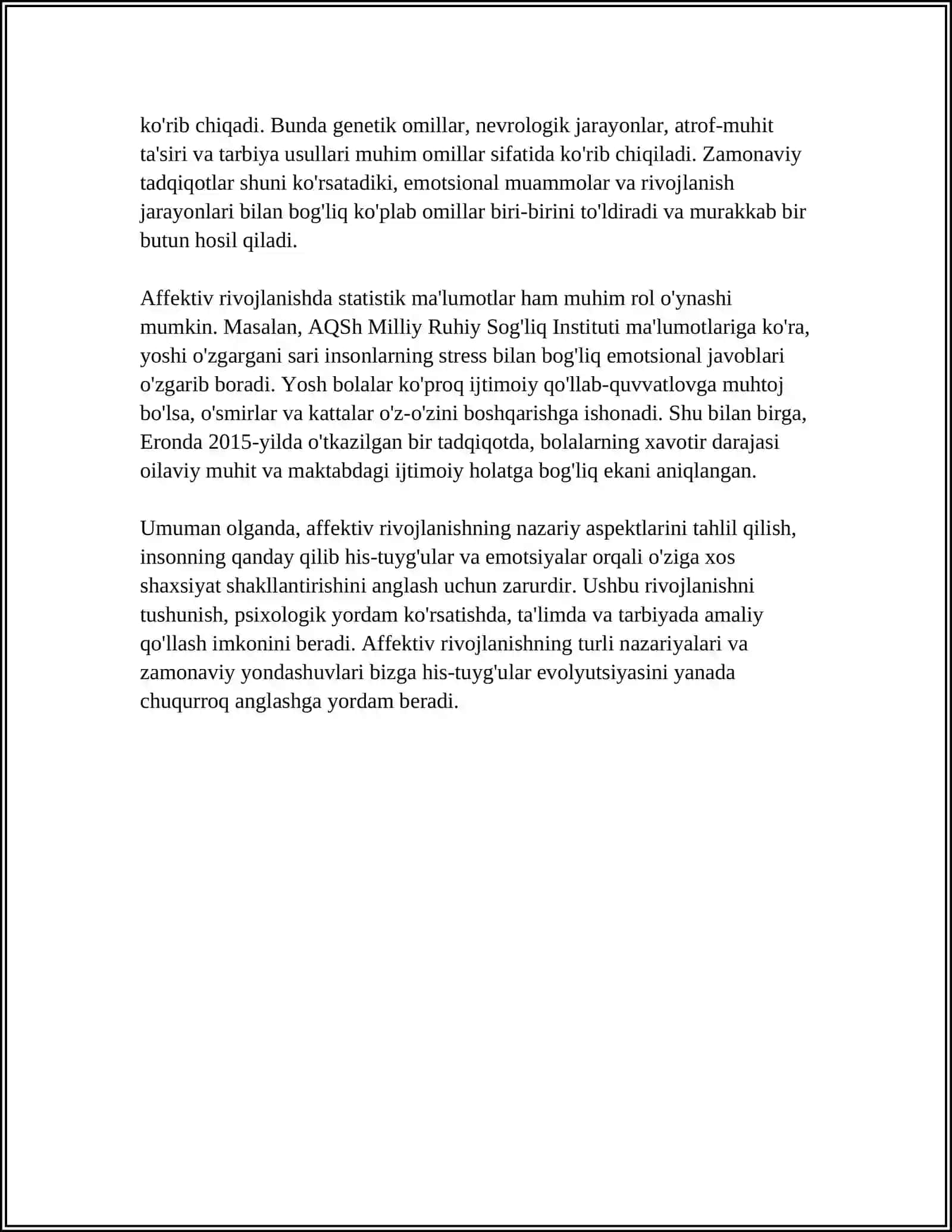 AFFEKTIV RIVOJLANISH VA BOGʻLANIB QOLISHLIK 4