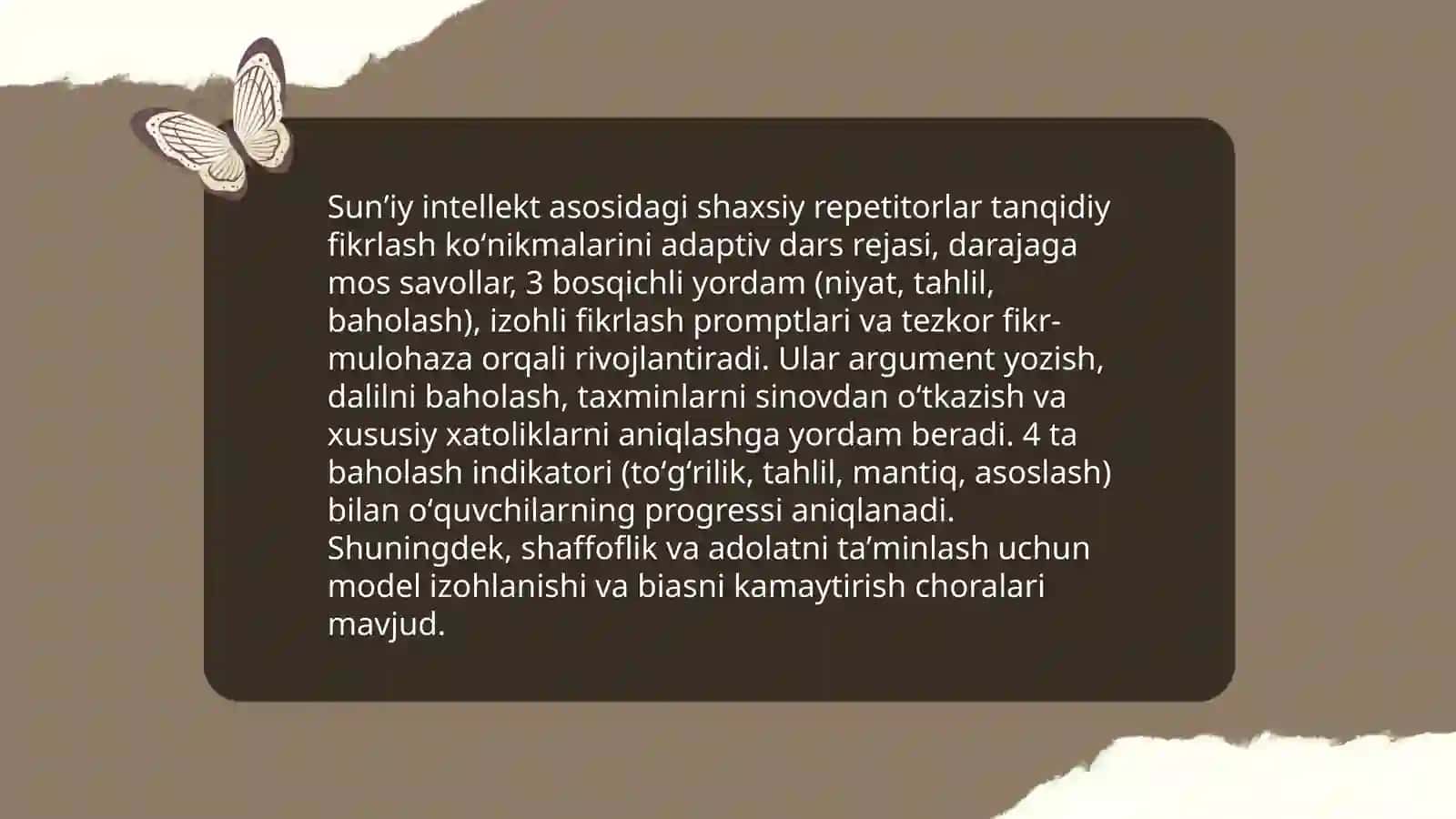 Shaxsga yoʻnaltirilgan taʼlim va tanqidiy fikrlashga yoʻnaltirilgan texnologiyalar 4