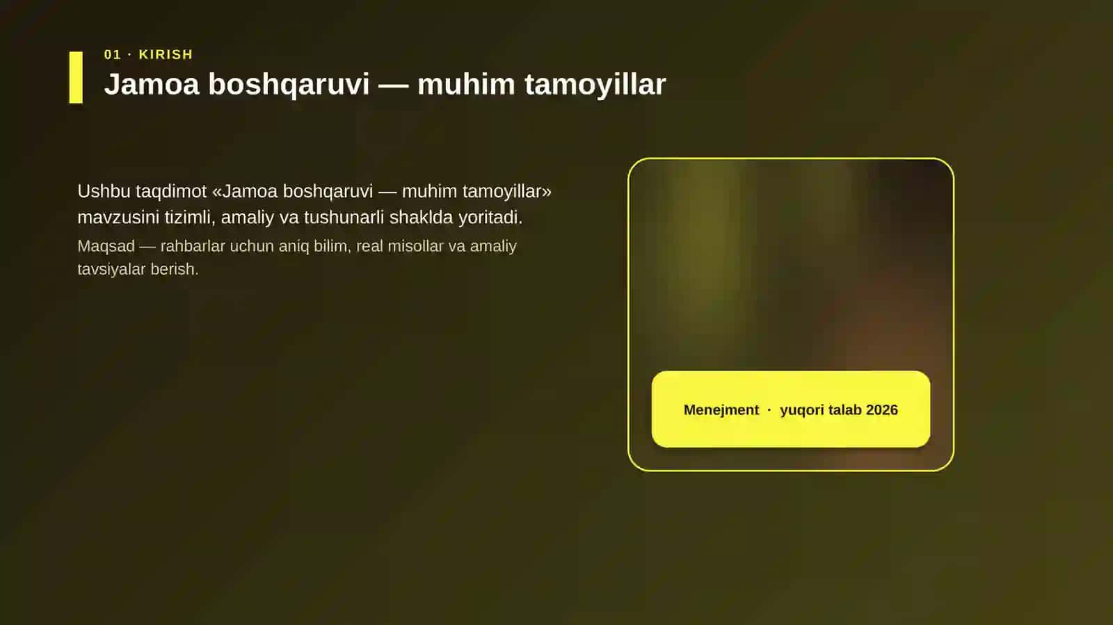 Jamoa boshqaruvi — muhim tamoyillar 4