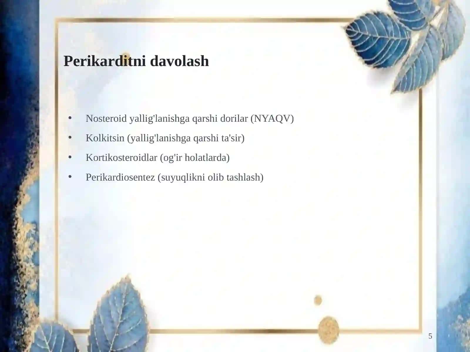 Yurak kasalliklari: Perikard, O'smalar va Transplantatsiya 4