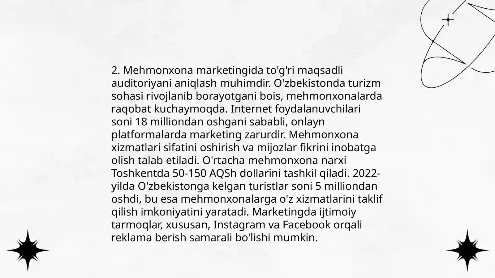 Turizm faoliyatini amalga oshirish mehmonxona sohasida 4