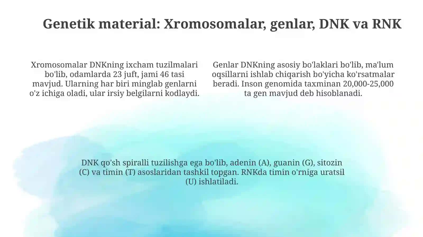 Genetika asoslari va nasliy kasalliklar 4