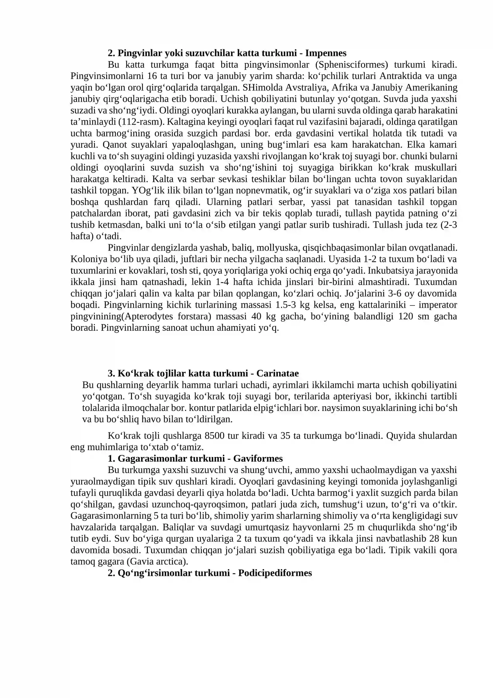 Qushlar -Aves sinfi. Qushlar sinfiga xos umumiy xususiyatlar. Qushlar sistematikasi va kelib chiqishi 4
