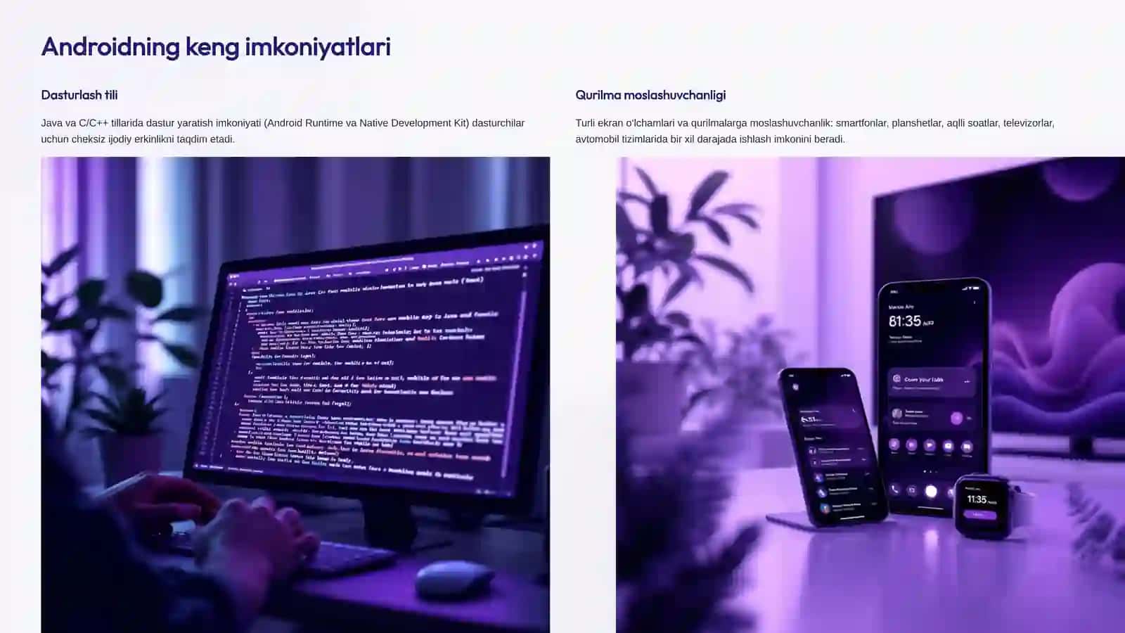 Android operatsion tizimining imkoniyatlari 4