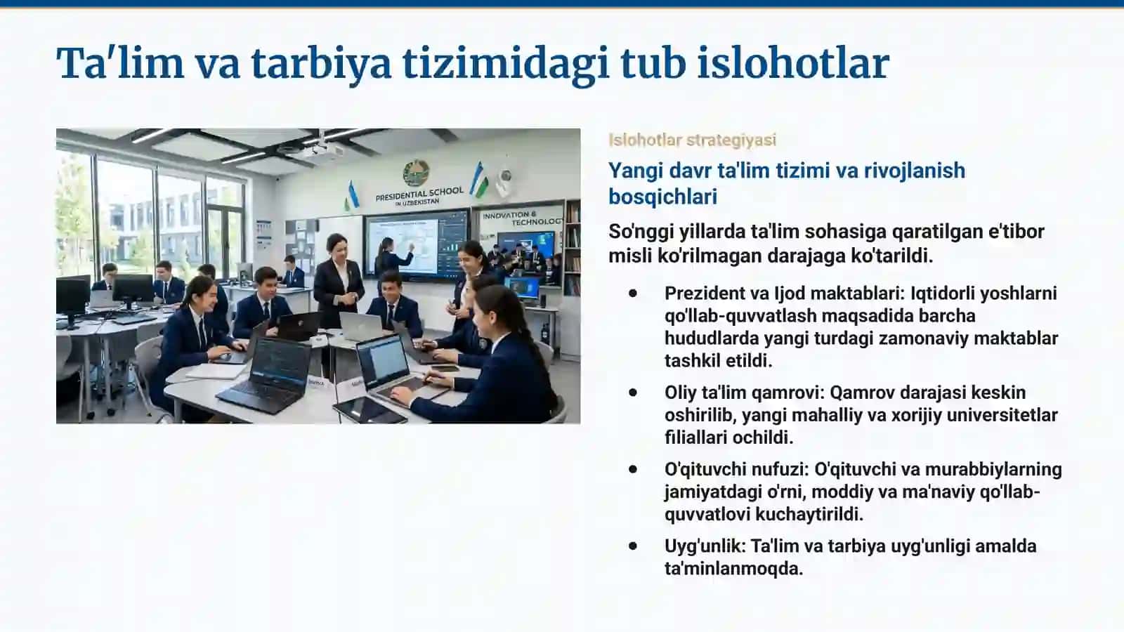 Yangi O'zbekistonda ma'naviy-ma'rifiy islohotlar Uchinchi Renessans poydevorini yaratish yo'lidagi o'zgarishlar 4