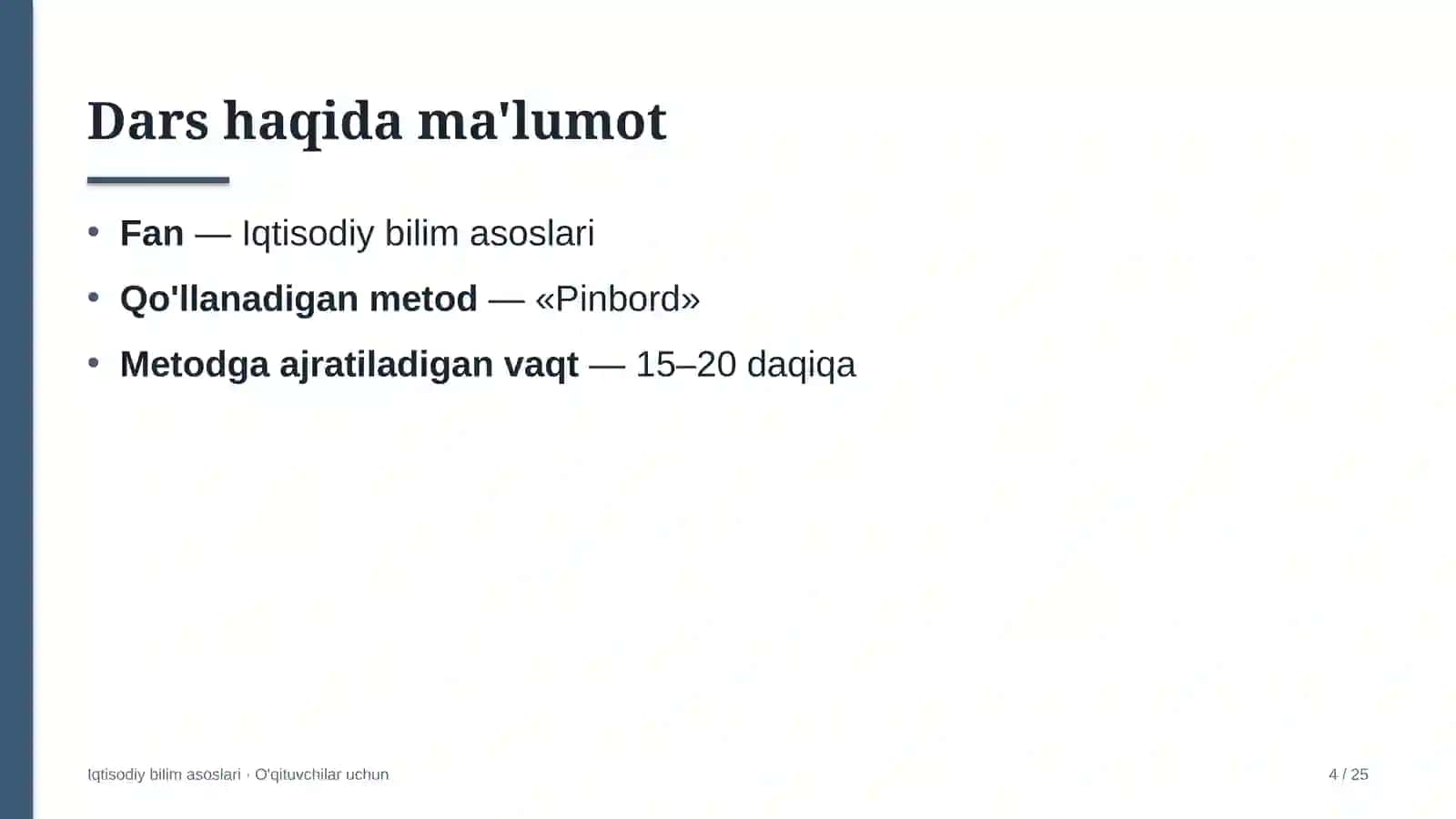 iqtisodiy bilim asoslari darslarida pinbord metodidan foydalanish 5372 4