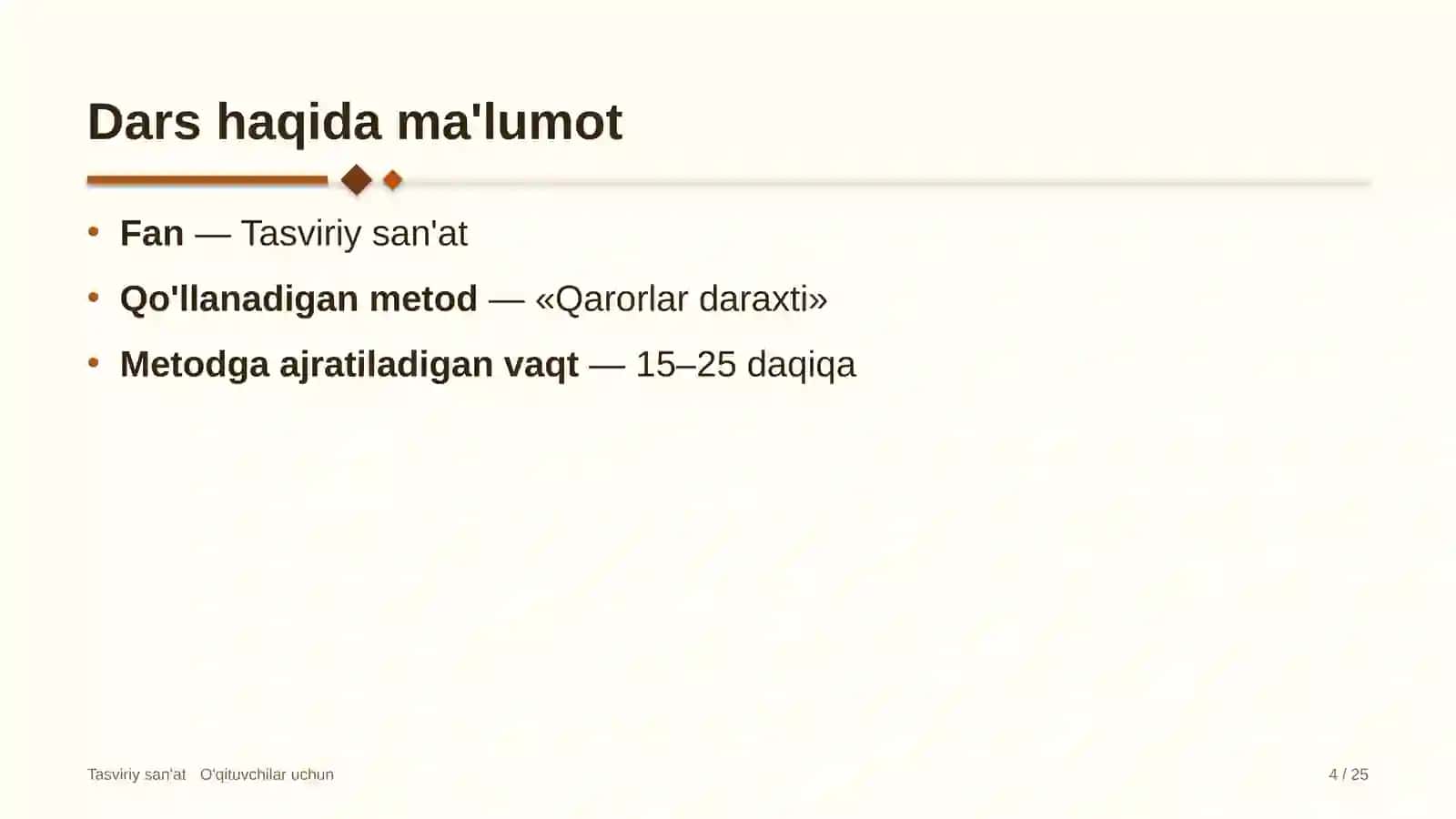 tasviriy san'at darslarida qarorlar daraxti metodidan foydalanish 6396 4