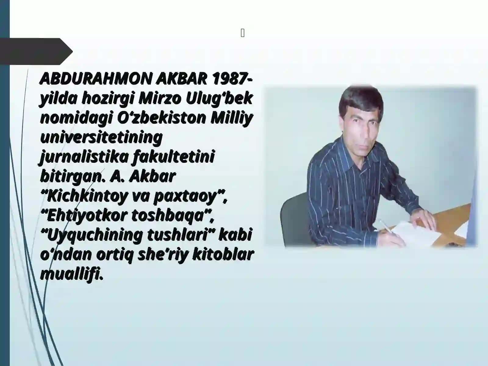 Abdurahmon Akbar Hayot Yo'li 4