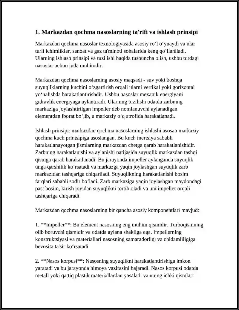 MARKAZDAN QOCHMA NASOSLAR VA ULARNING ASOSIY BO'LAKLARI 4
