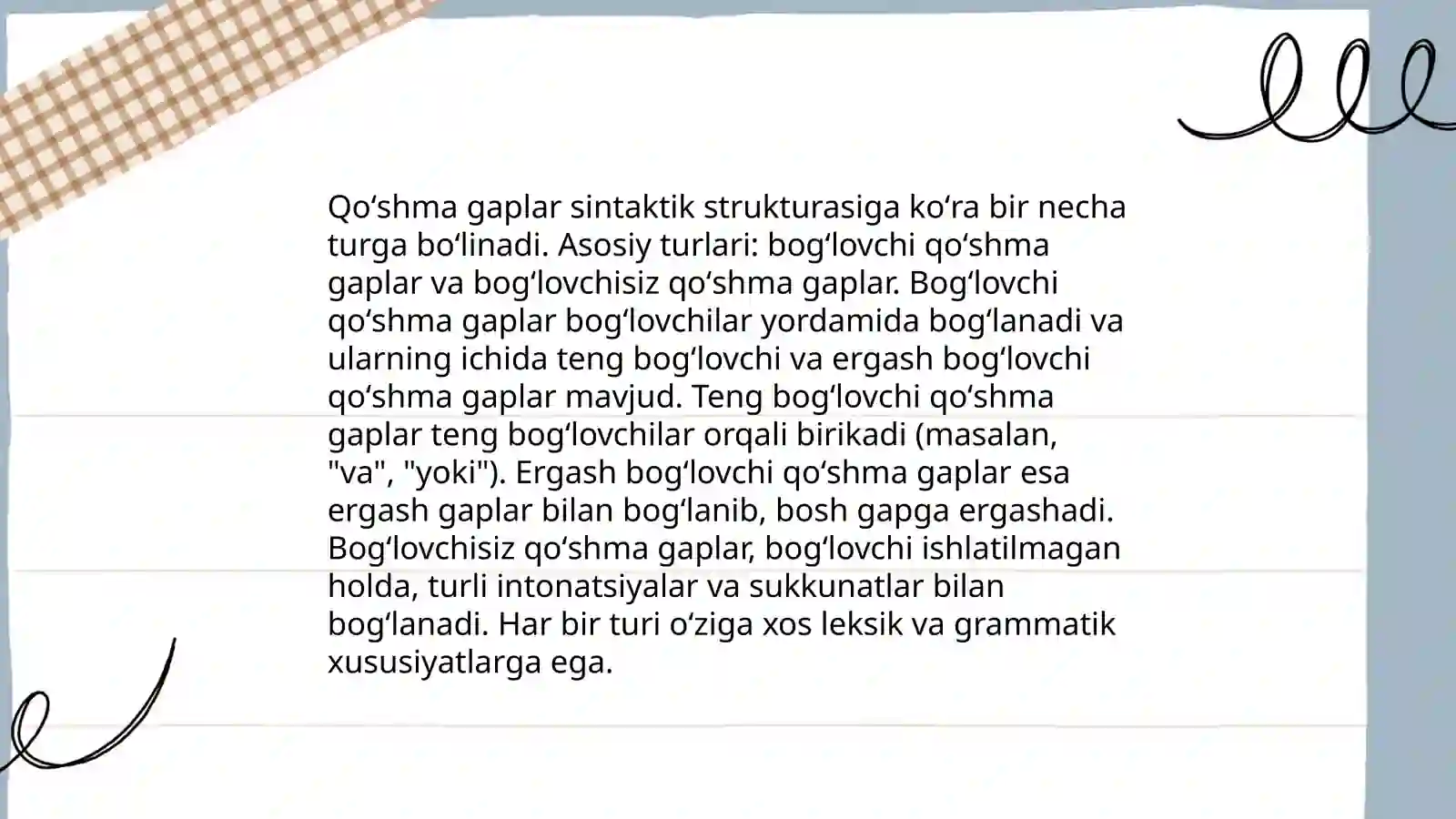 Qoʻshma gaplar 4