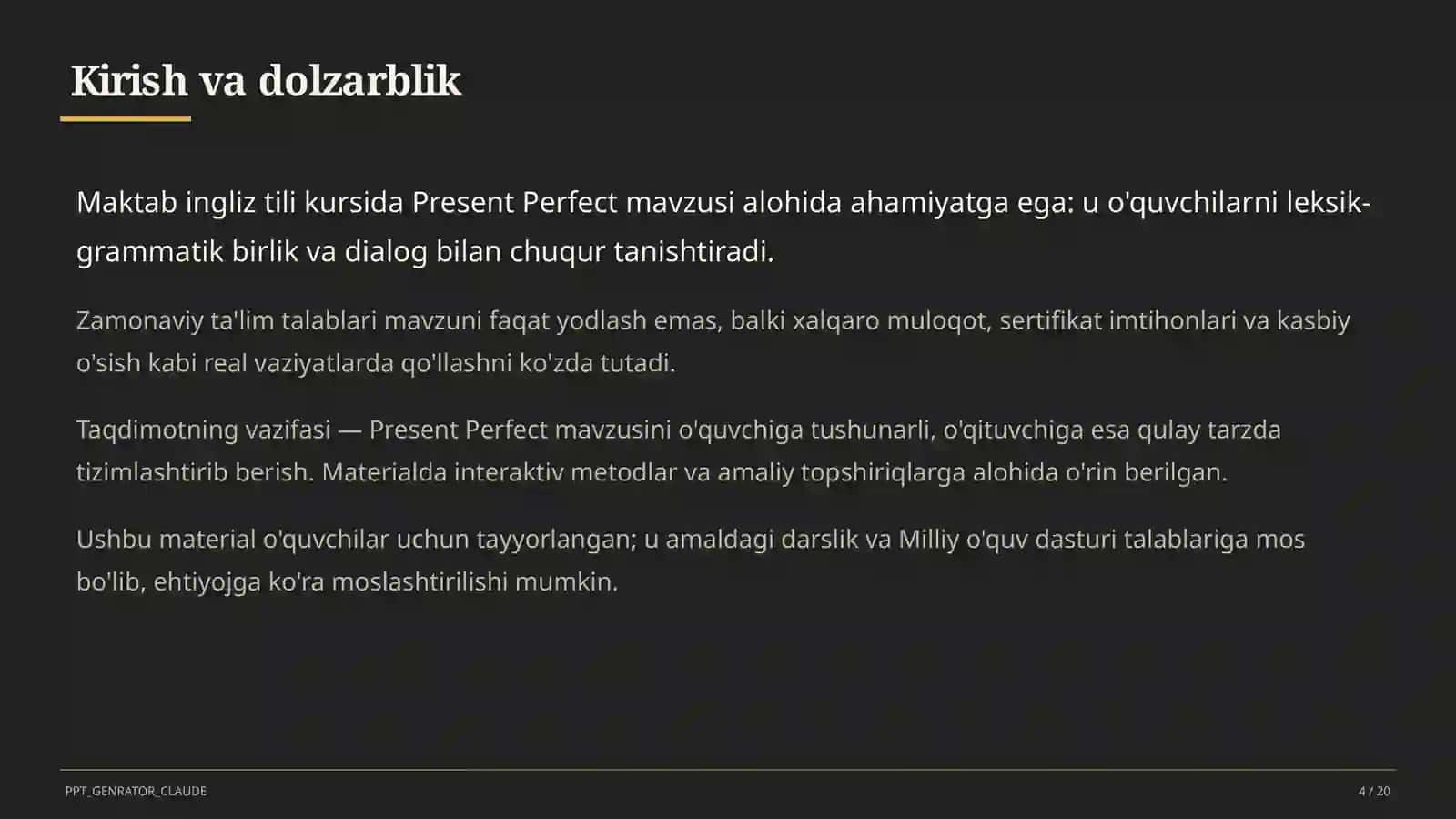 Present Perfect ( 8-sinf) 4