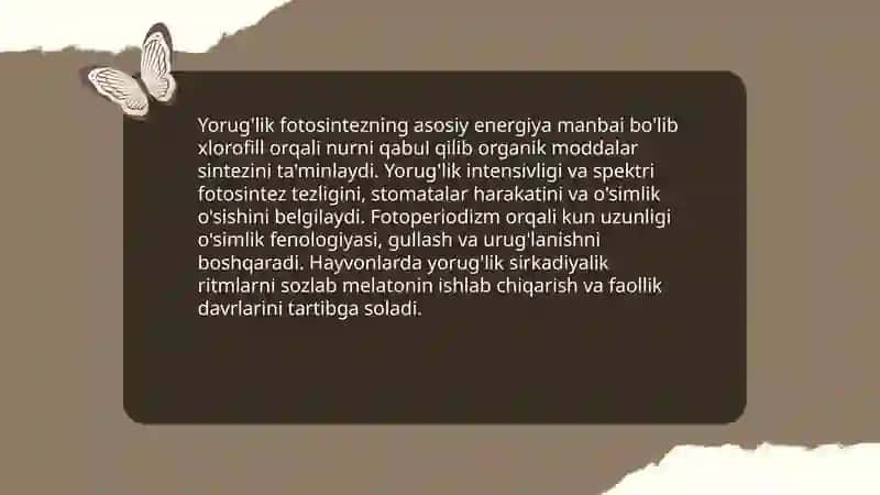 Turli ekologik omillarning tirik organizmlarga ta'sir etish mexanizmi 4