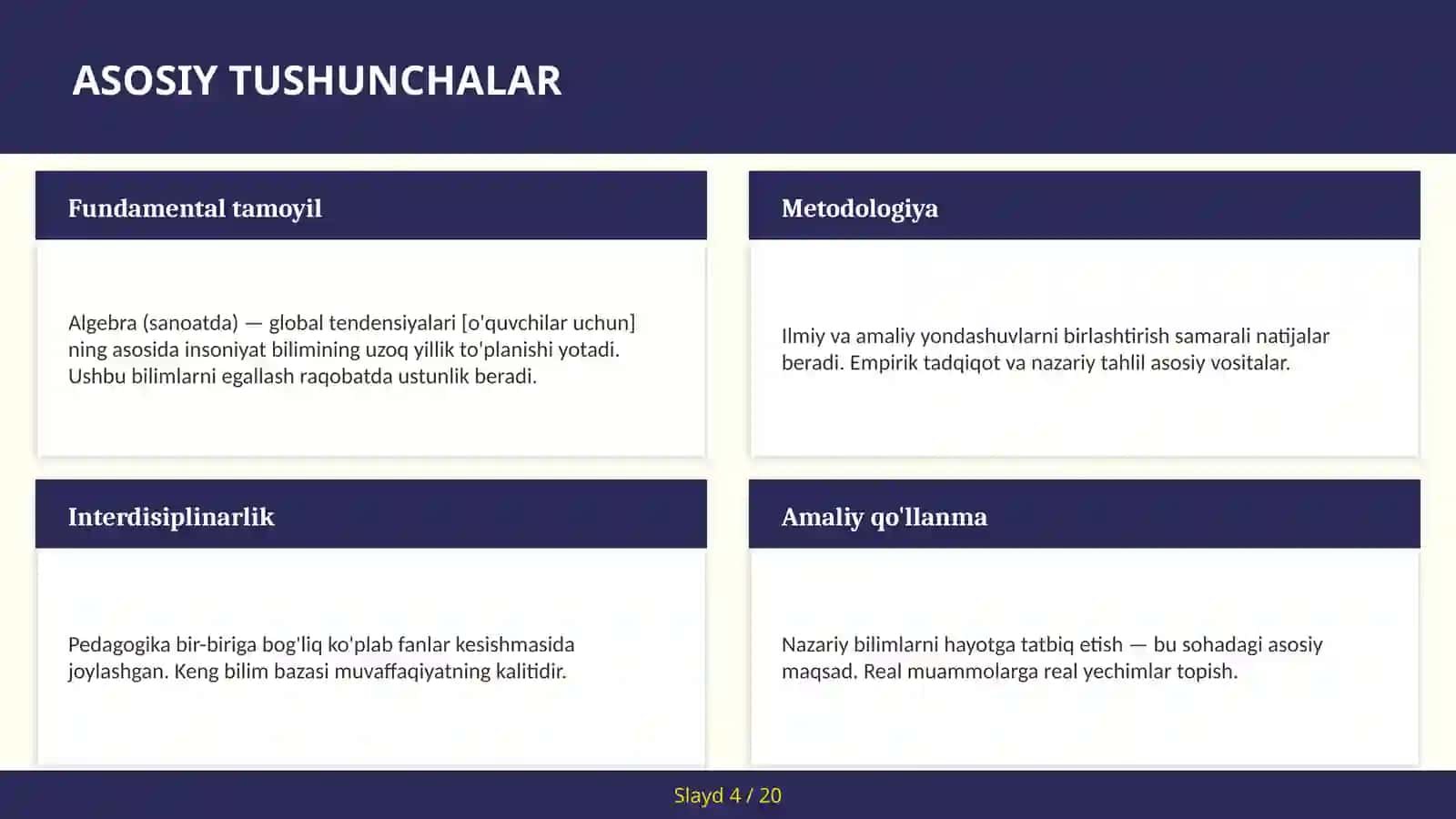 Algebra (sanoatda) — global tendensiyalari [o'quvchilar uchun] 4