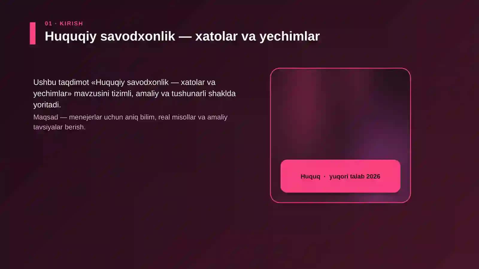 Huquqiy savodxonlik — xatolar va yechimlar 4
