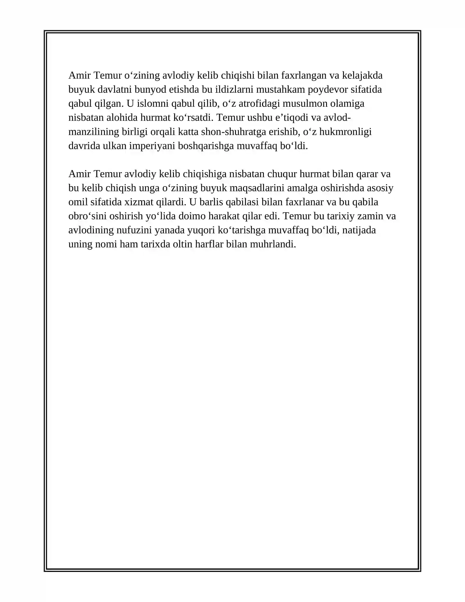 O'ZBEKISTON TARIX AMIR TEMUR HAQIDA MA'LUMOT 4