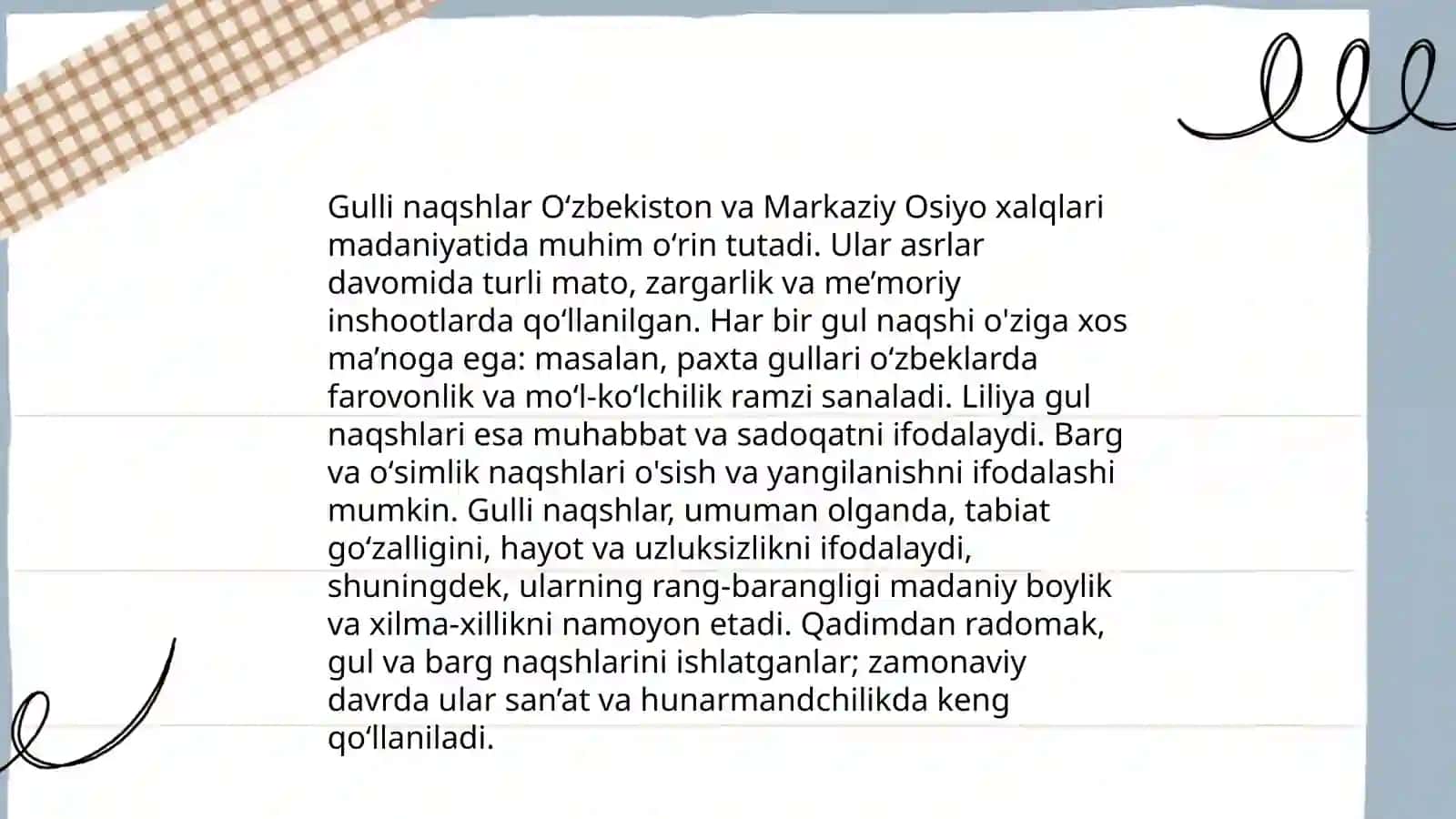 Yog'och o'ymakorlikida tayyorlangan naqishlar turlari va ularning tahlili 4