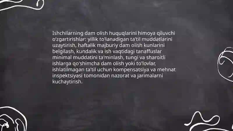 Ish vaqti soatlarini qisqartirish bo‘yicha yangi qonun loyihasi 4