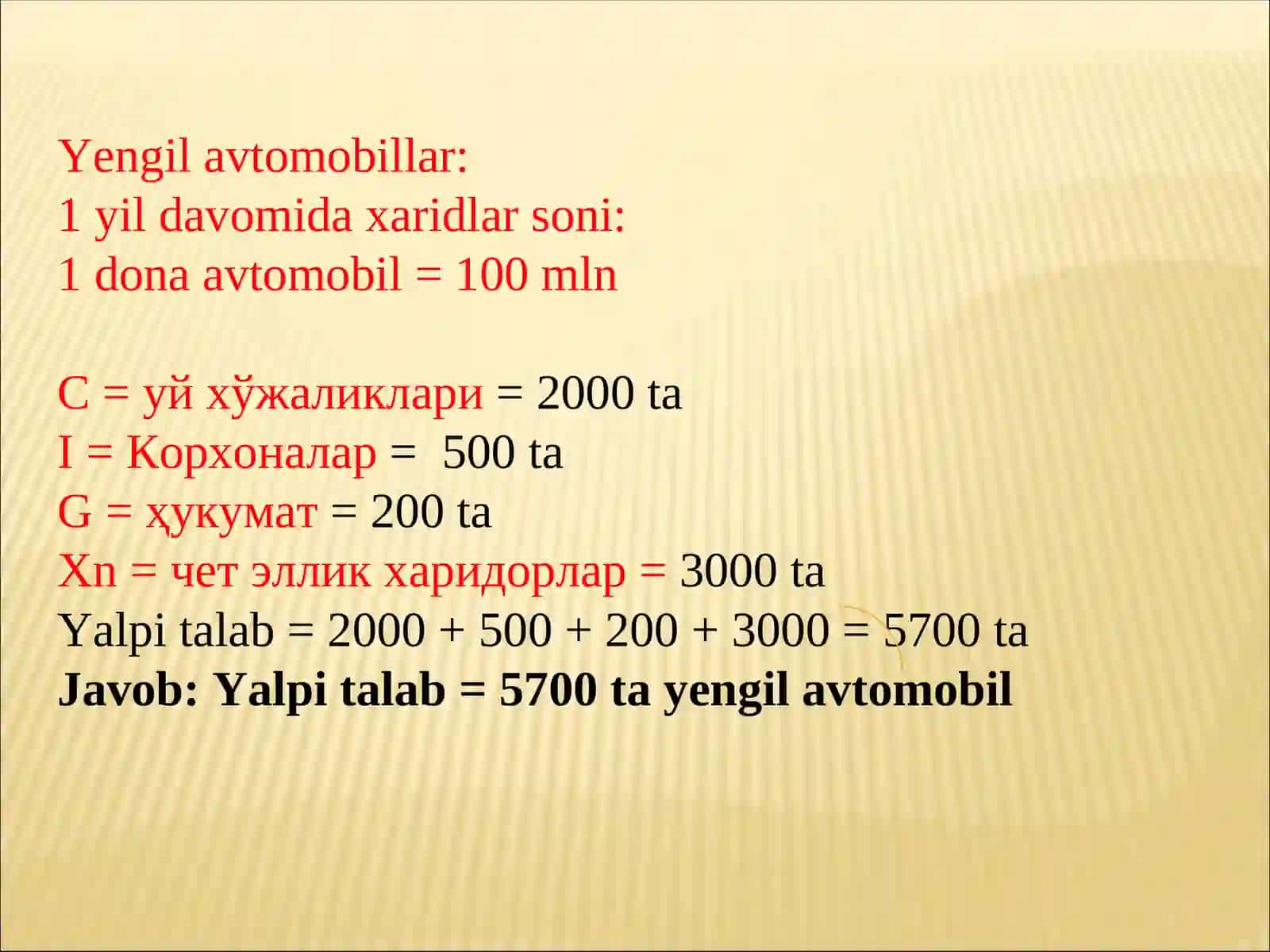 Ялпи талаб - ялпи таклиф (AD-AS aggregate demand- aggregate supply) modeli 4