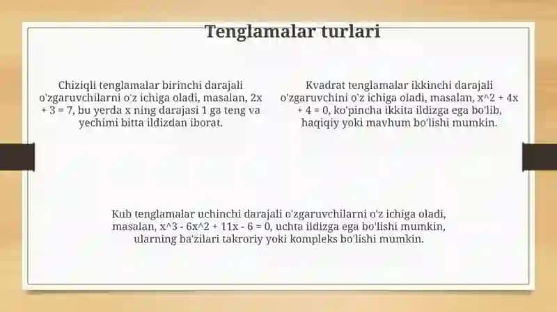 Tenglamavauningildizi 4