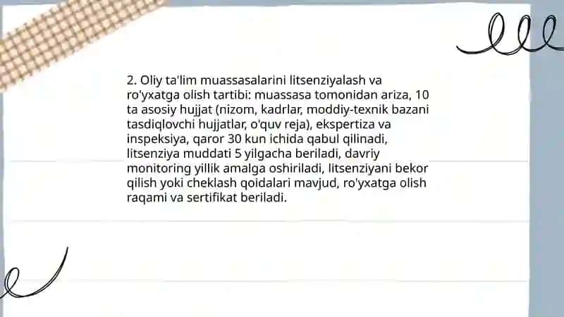 Oliy ta’lim tizimiga oid qonunlar va qonun osti hujjatlar 4