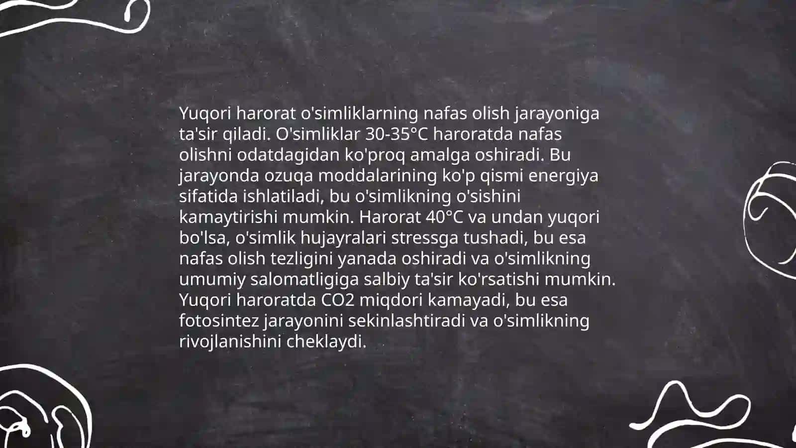 O`simliklarga yuqori haroratning ta'siri 4