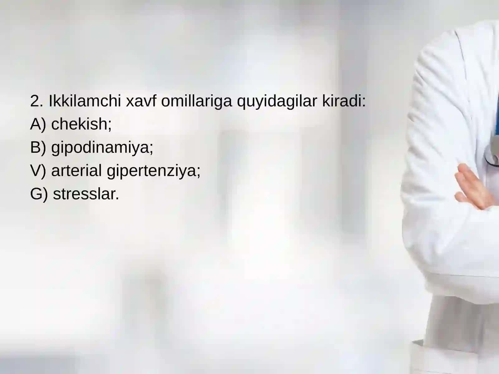 Profilaktika asoslari bo'yicha test topshiriqlari 4