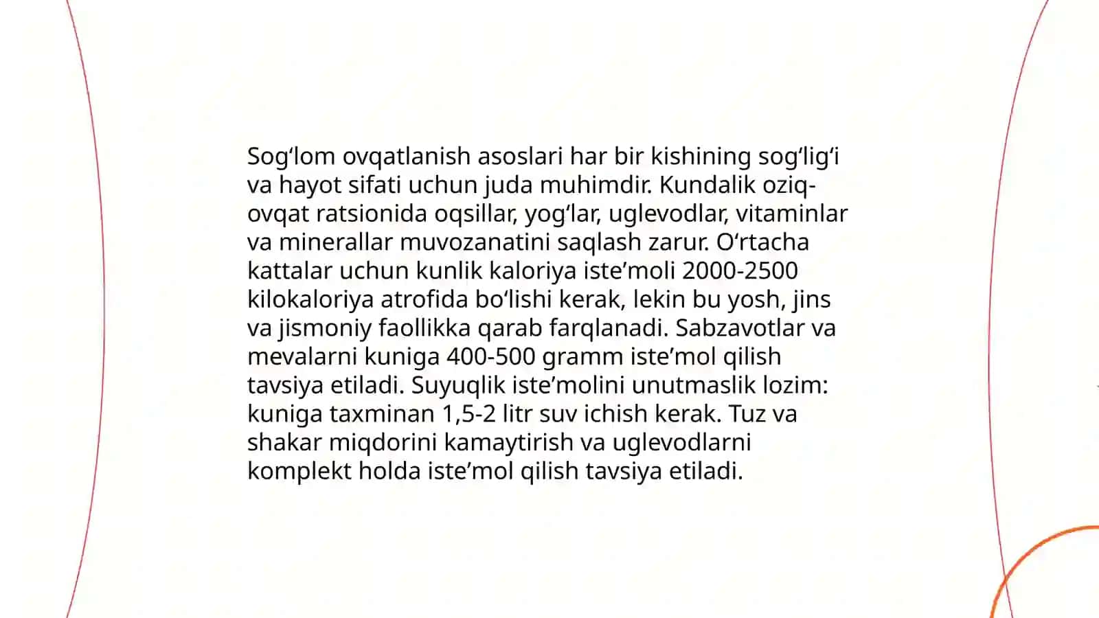 Sogʻlom ovqatlanishni tashkil etish 4