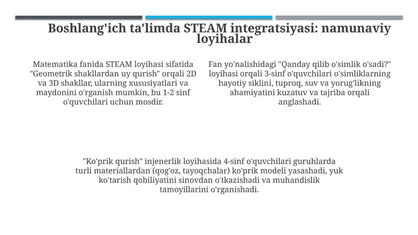 Boshlangich talimda STEAM texnologiyasini qollashi 4