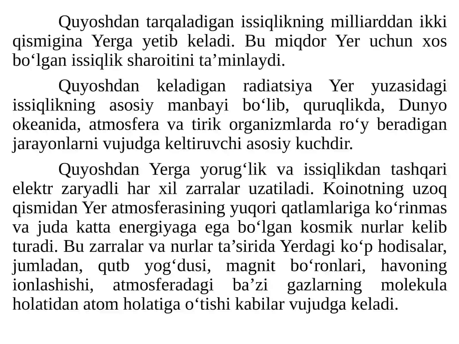 Quyoshva Yeraloqalari 4